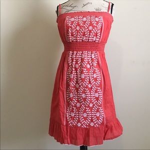 Coral Embroidered sundress